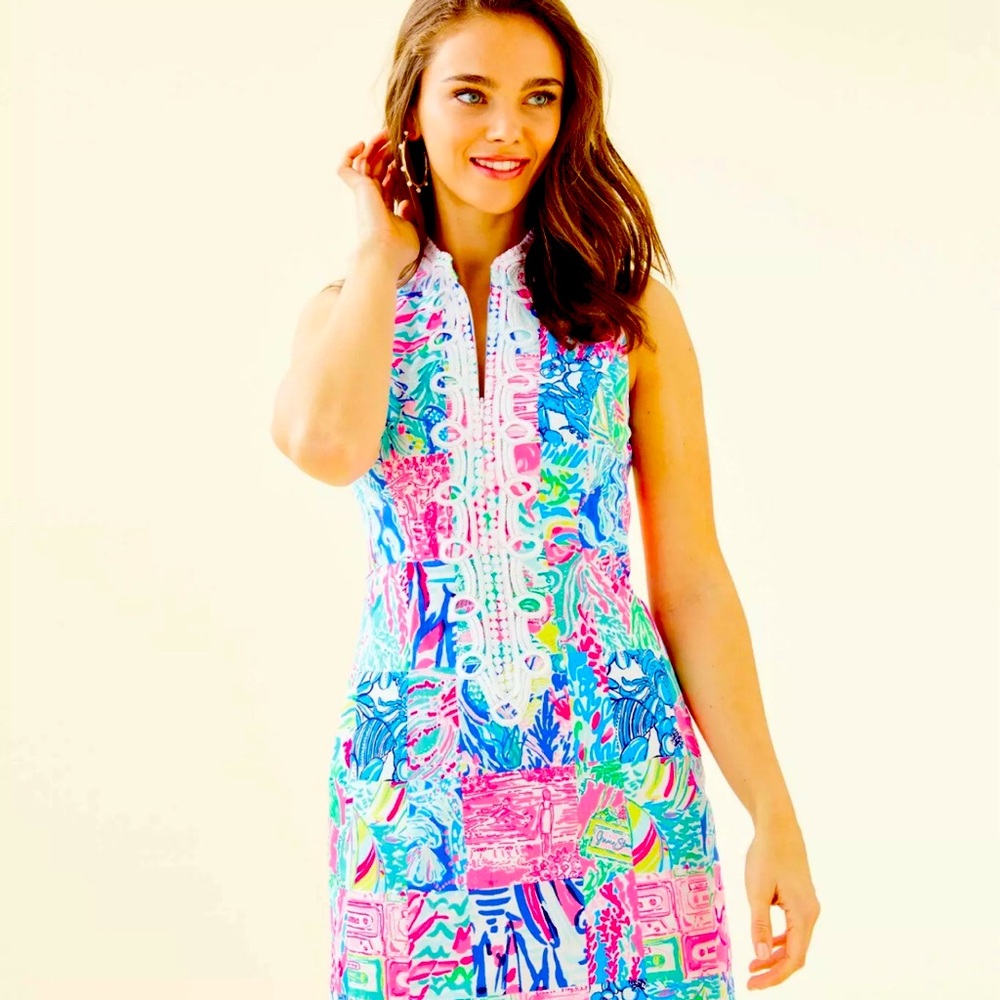 Lilly Pulitzer, Alexa shift dress Summer Remix  SZ 14